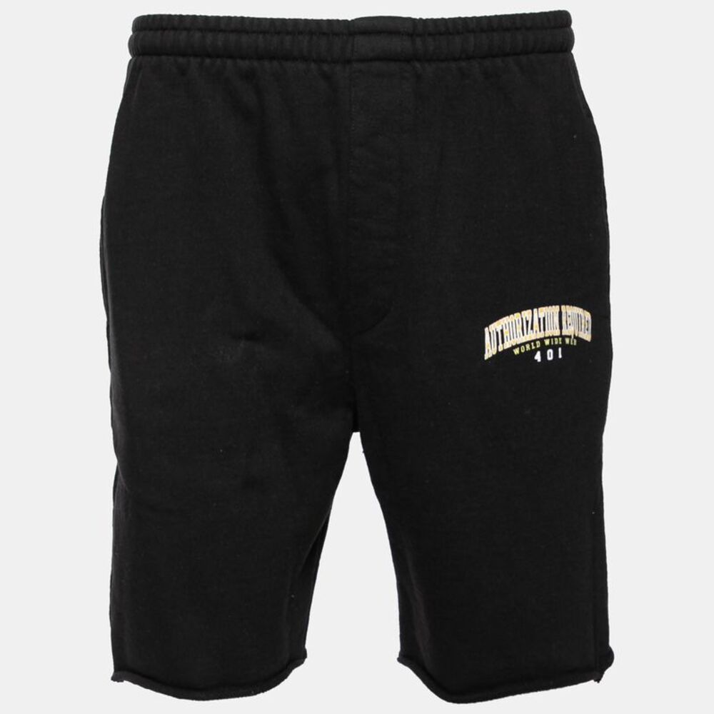 Vetements Black Cotton Printed Shorts M